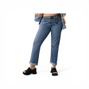 NWT Pilcro Anthropologie Women's Boyfriend Slim Jean Plus Sz 18W Blue Denim